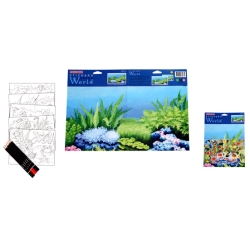 NAKLEJKI RYBY OCEANICZNE +5 KOLOROWANEK +6 KREDEK - 2