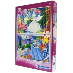 CLEMENTONI PUZZLE 2x20 KOPCIUSZEK 26x18cm (07001) - 1