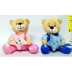 PLUSZ MIŚ BABY Z GWIAZDKĄ -GRZECHOTKĄ 15cm - 1