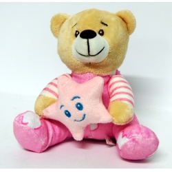 PLUSZ MIŚ BABY Z GWIAZDKĄ -GRZECHOTKĄ 15cm - 2