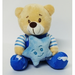 PLUSZ MIŚ BABY Z GWIAZDKĄ -GRZECHOTKĄ 15cm - 3