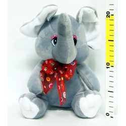 PLUSZ LIS / SŁOŃ Z KOLOROWĄ KOKARDKĄ 22cm (DEEF 55442) - 3