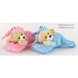Plusz Miś śpioch chrapiący z poduszką 27cm (DEEF 56133) - 1