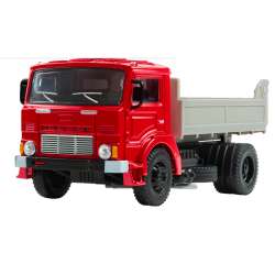 PRL 1:43 Jelcz 317 ciężarówka z wywrotką -czerwona kabin (K-526)
