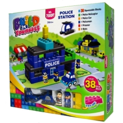MIĘKKIE KLOCKI POST.POLICJI 38el+FIGURKI +MATA PIANKOWA - 1