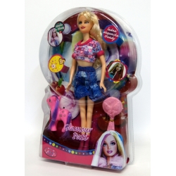 LALKA 11,5 PATI GLAMOUR zgin.W DŻINSOWEJ SPÓDNICY +KONIK - 2