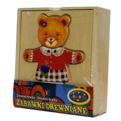 DREWNIANA UKŁADANKA MIŚ W SKRZYNCE (GXP-523831) - 1
