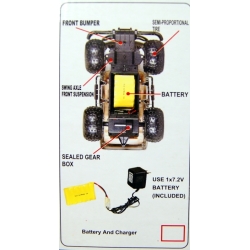 JEEP 1:12 RADIO 'WAVE' +ŁADOW. 7 FUNKCJI, ZE ŚWIATŁAMI (130-512113) - 6