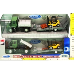 WELLY 1:43 CIĘŻARÓWKA UNIMOG Z WIDLAKIEM - 2