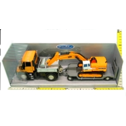 WELLY 1:32 CIĘŻARÓWKA UNIMOG U400 Z KOPARKĄ - 2