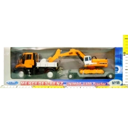 WELLY 1:32 CIĘŻARÓWKA UNIMOG U400 Z KOPARKĄ - 3
