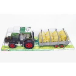 Traktor ogromny 73cm z przyczepą z belami -friction (130-945941) - 1