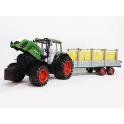 Traktor ogromny 73cm z przyczepą z belami -friction (130-945941) - 2