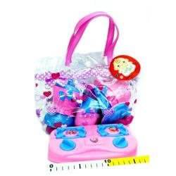 NACZYNIA RÓŻOWE +KUCHENKA MINI GARNKI, DZBANEK w torebce - 1