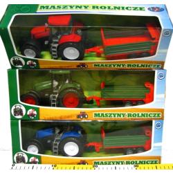 TRAKTOR Z PRZYCZEPĄ SKRĘTNE KOŁA, OTWIERANA MASKA pudełk (483330) - 1