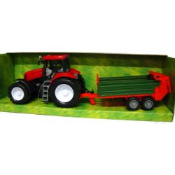 TRAKTOR Z PRZYCZEPĄ SKRĘTNE KOŁA, OTWIERANA MASKA pudełk (483330) - 2