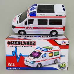 Ambulans ze światłami 3D na baterie w pudełku 21cm - 1