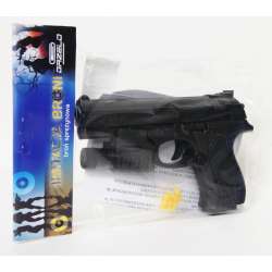 Pistolet -imitacja broni P729 z latarką, laserem w folii - 1