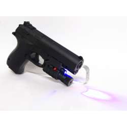 Pistolet -imitacja broni P729 z latarką, laserem w folii - 3