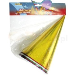 STOŻKI HOLOGRAFICZNE -6szt. CZAPECZKI Z GUMKĄ (ZM2300/6) - 2