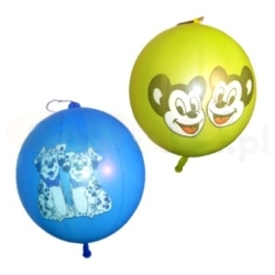 BALON PIŁKA NEON Z NADRUKIEM -PUNCH BALL Z GUMKĄ - 1