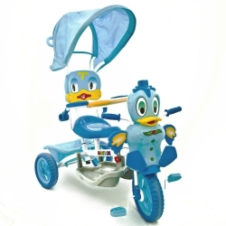 ROWEREK 3-KOŁOWY JY11 KACZOR ZE STERUJĄCĄ RĄCZKĄ, BALDACHIMEM - 1