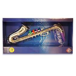 Saksofon srebrny lub złoty, kolorowe klawisze -w pudełku - 2
