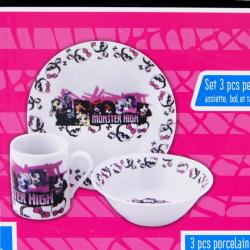MONSTER HIGH -ZEST. PORCELANOWY 3szt. MISKA,TALERZ,KUBEK - 4