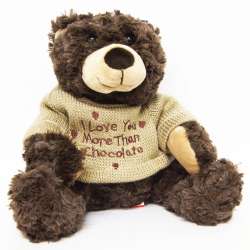 Miś brązowy w swetrze 'I love you more...' 20-28cm - 1