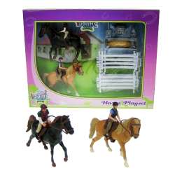 Zestaw koni z jeźdźcami i akcesoriami w pudełku 37x28x5c (640072) - 1