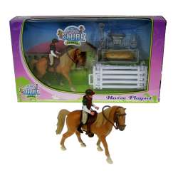 Zestaw koń z jeźdźcem i akcesoriami w pudełku (640073) - 1