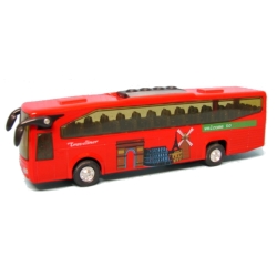 AUTOBUS METALOWY TURYSTYCZNY 18cm pull-back - 2