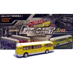 AUTOBUS METALOWY Z DŹWIĘKIEM I ŚWIATŁEM pull-back (HXWB018) - 1