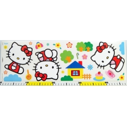 NAKLEJKA MAŁA DEKOR HELLO KITTY 50x16cm NA ŚCIANĘ, MEBLE - 1