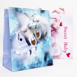 Torba papierowa 1 szt. wzory świąteczne lub całoroczne 22x17cm - 10