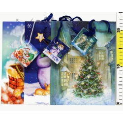 Torba papierowa 1 szt. wzory świąteczne lub całoroczne 22x17cm - 12