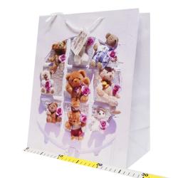 Torba papierowa 1 szt. wzory świąteczne lub całoroczne 32x26cm - 12