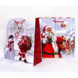 Torba papierowa 1 szt. wzory świąteczne lub całoroczne 32x26cm - 13