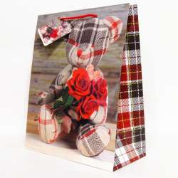 Torba papierowa 1 szt. wzory świąteczne lub całoroczne 32x26cm - 22