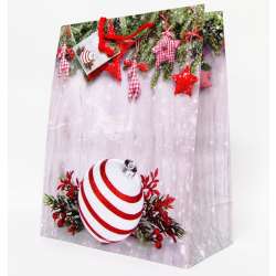 Torba papierowa 1 szt. wzory świąteczne lub całoroczne 32x26cm - 25