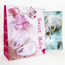 Torba papierowa 1 szt. wzory świąteczne lub całoroczne 32x26cm - 5