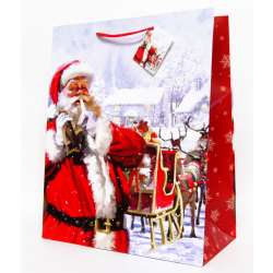 Torba papierowa 1 szt. wzory świąteczne lub całoroczne 32x26cm - 8