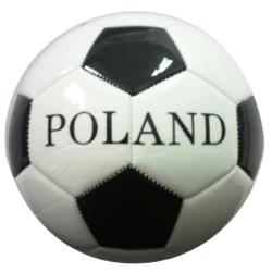 PIŁKA NOŻNA BIAŁO-CZARNA LAKIEROWANA - 1