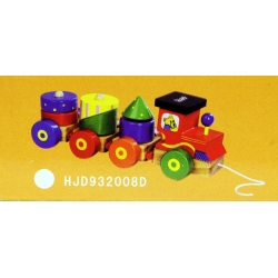 DREWNIANY POCIĄG Z KLOCKAMI w pudełku 23cm - 3