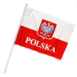 FLAGA 'POLSKA' 44x32cm Z RURKĄ - 1