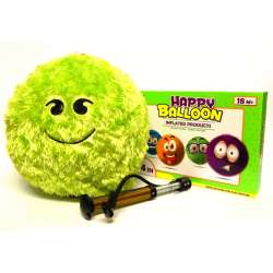 Piłka w futerku 'Happy baloon' z pompką 35cm w pudełku - 1