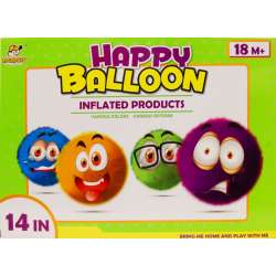 Piłka w futerku 'Happy baloon' z pompką 35cm w pudełku - 3