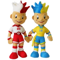 PLUSZ -2 MASKOTKI SŁAWEK I SLAVKO 24cm OFICJALNE MASKOTKI EURO 2012 - 1