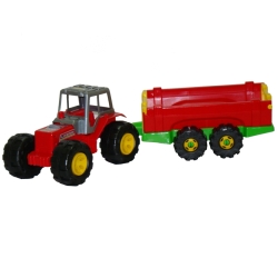 TRAKTOR LAZAR Z PRZYCZEPĄ DUŻĄ dł. całkowita 62 cm - 1