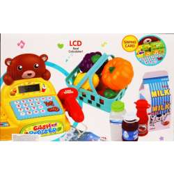 Kasa-Miś z kalkulatorem, czytnikiem i produktami w pudeł - 3